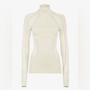 FENDI white tech fabric sweater ski set